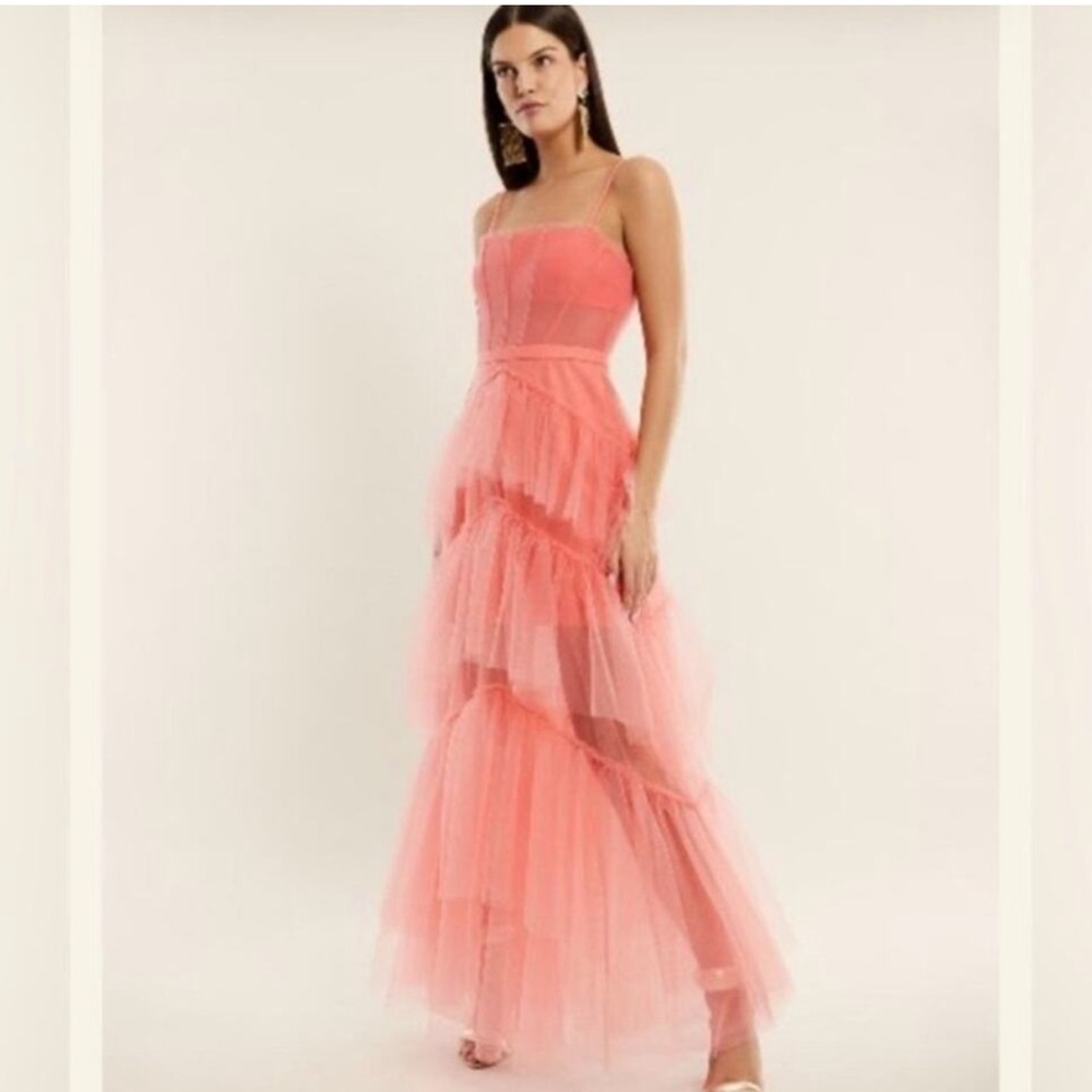 Bcbgmaxazria Corset Tulle Gown